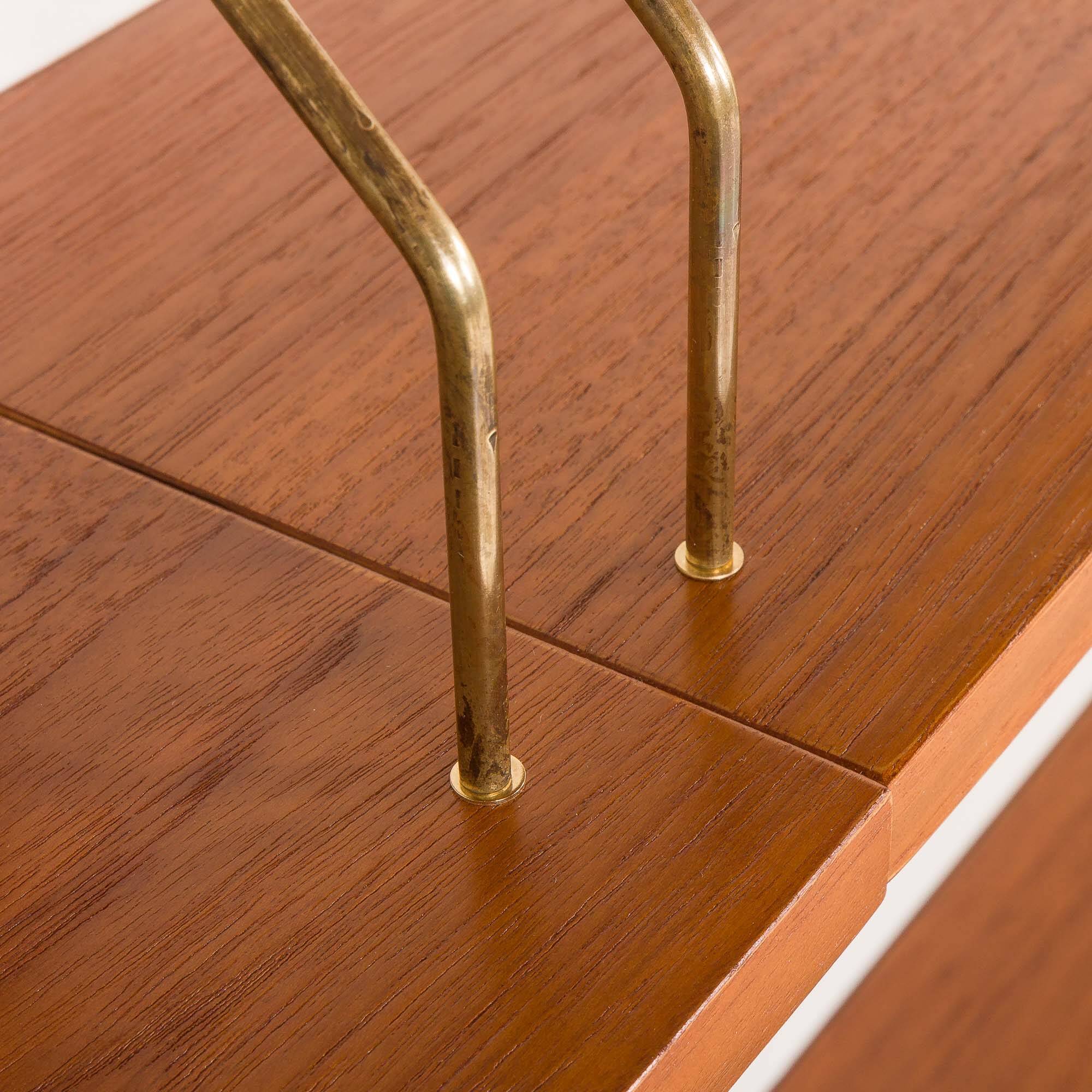 Danish vintage teak wall unit with a desk, 1960s