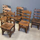 Vintage brutalist dining chairs, set of 6 - 1960s