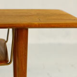 Table basse en teck et cannage par Peter Hvidt & Orla Mølgaard Nielsen
