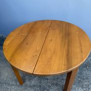 Round table in solid elm from the 1970s by Maison Regain.
