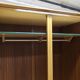 French wardrobe with tapered legs, 3 doors, 1 mirror (27*130), and 1 drawer.
