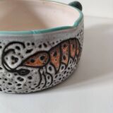 Italian ceramic dish with marine relief decoration from San Marino, 1960s-70s