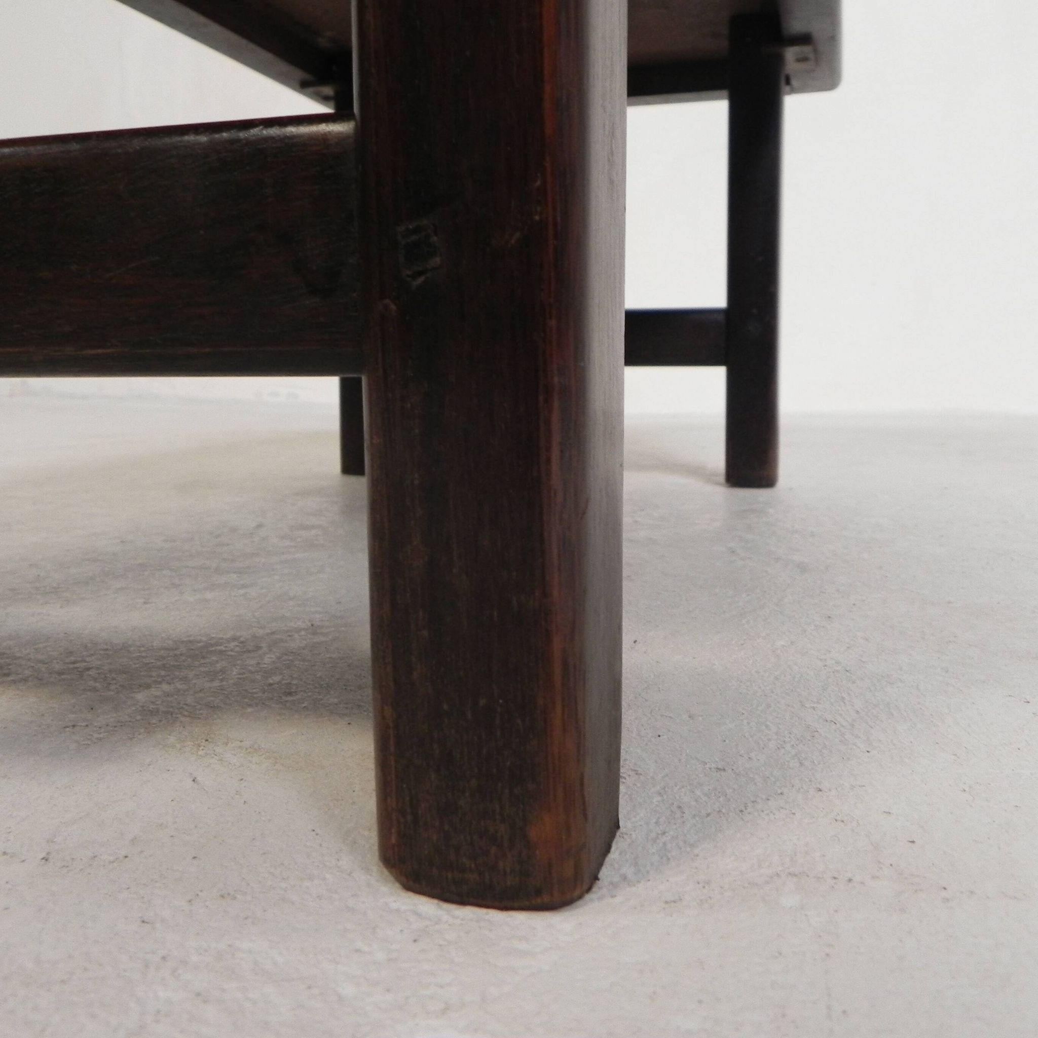 Square tile table from Vallauris, signed Dan with an image of a fantastic bird, 1960s.