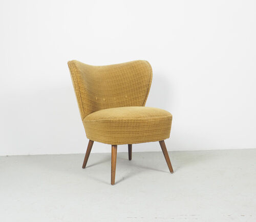 Lot de 2 fauteuils cocktail jaune ocre, 1950