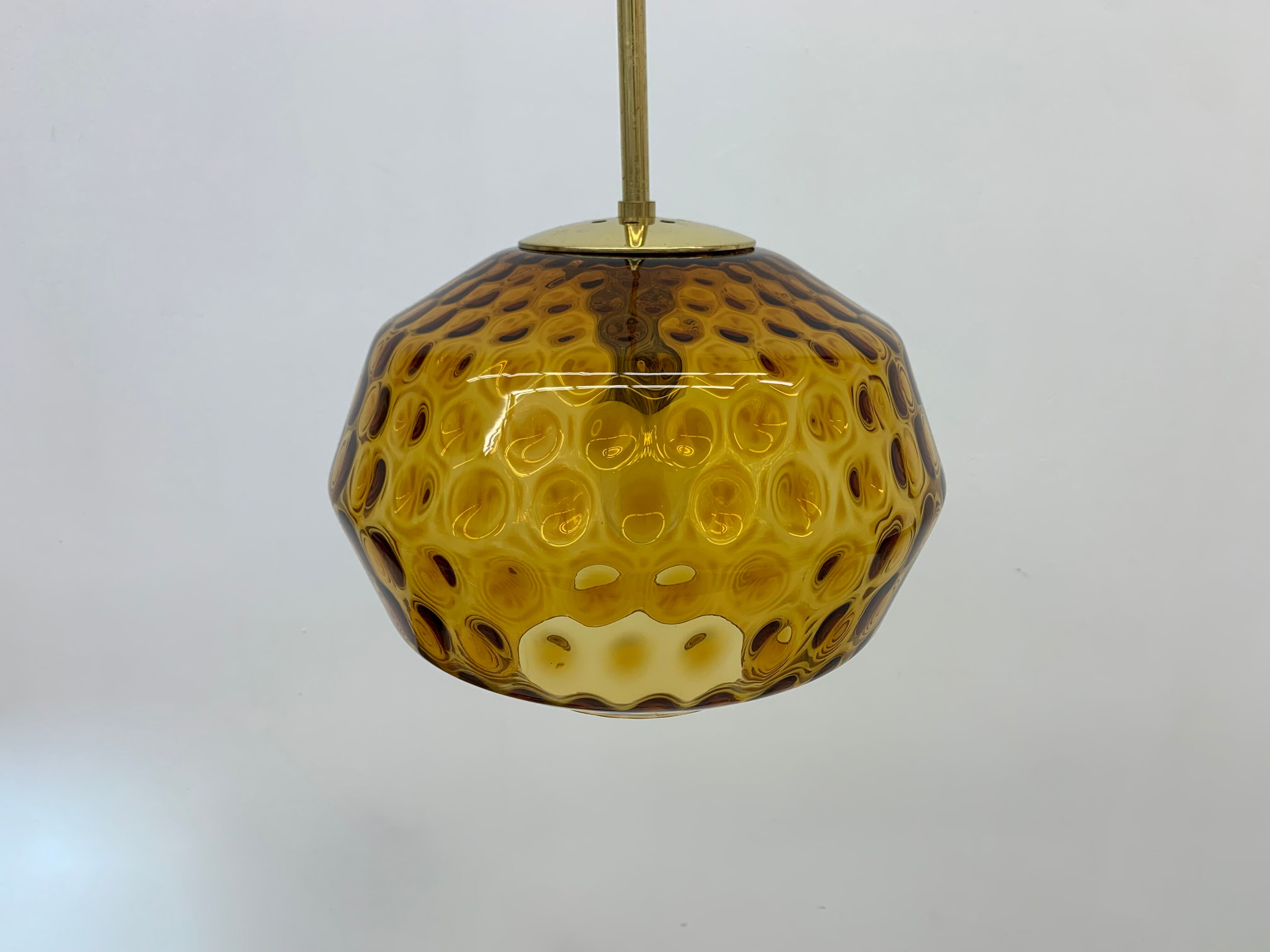 Limburg Glashutte glass hanging lamp , 1970