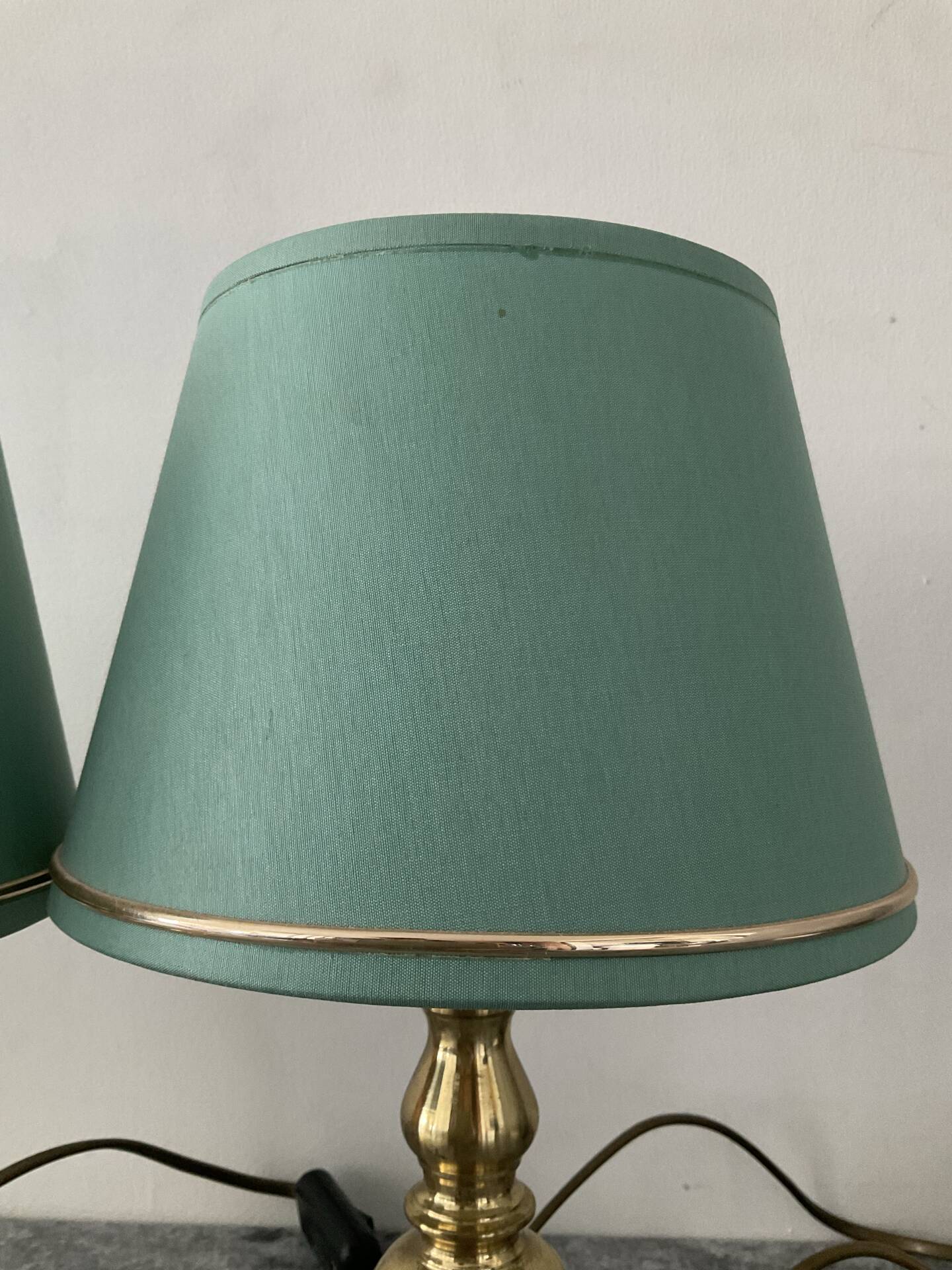 Pair of vintage brass lamps from the 70s.
