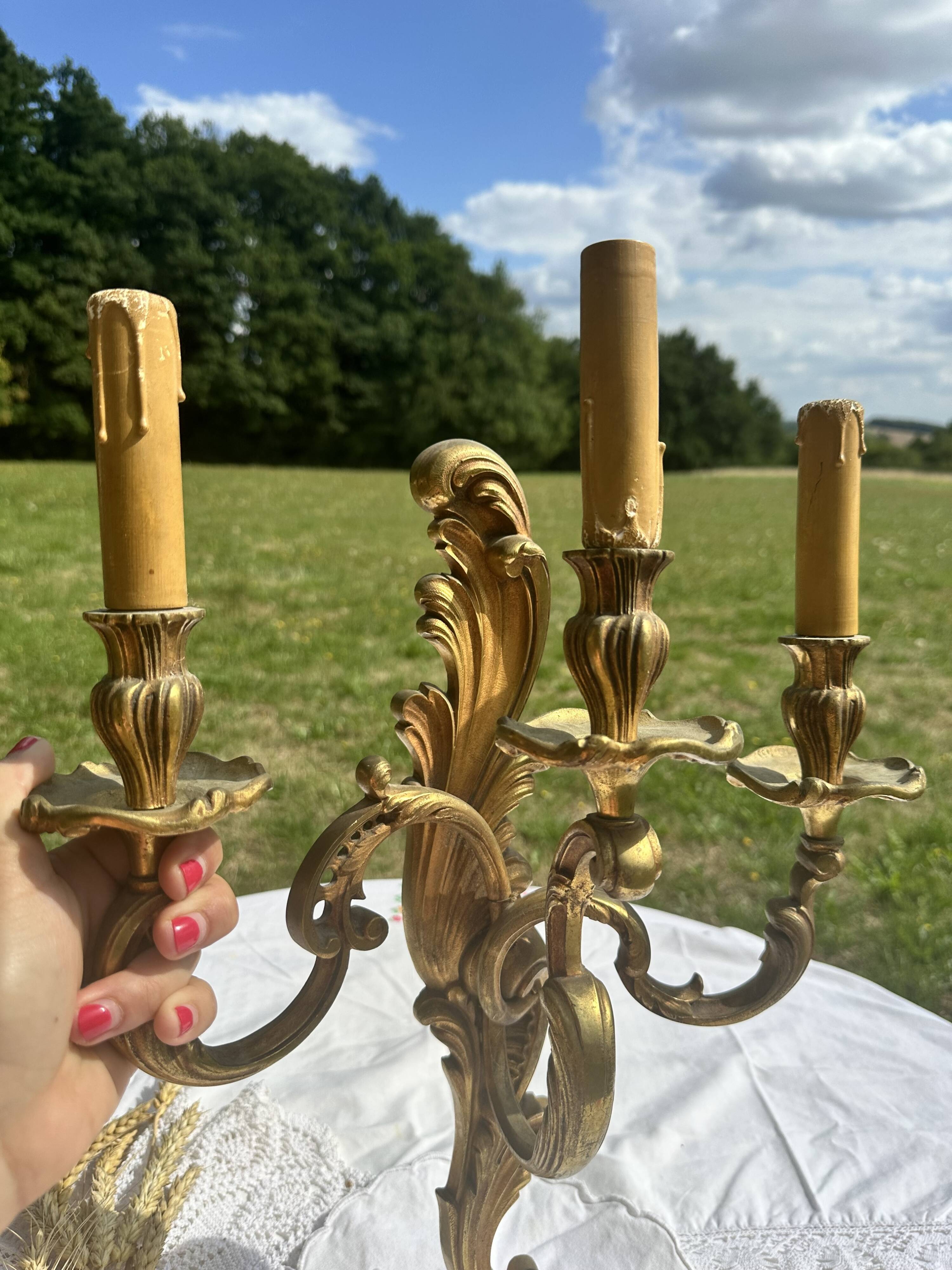 Magnificent 19th Century Louis XV Style Gilt Bronze Wall Candle Holder