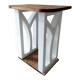 Handcrafted wood & white bedside tables, Mediterranean style (set/unit)