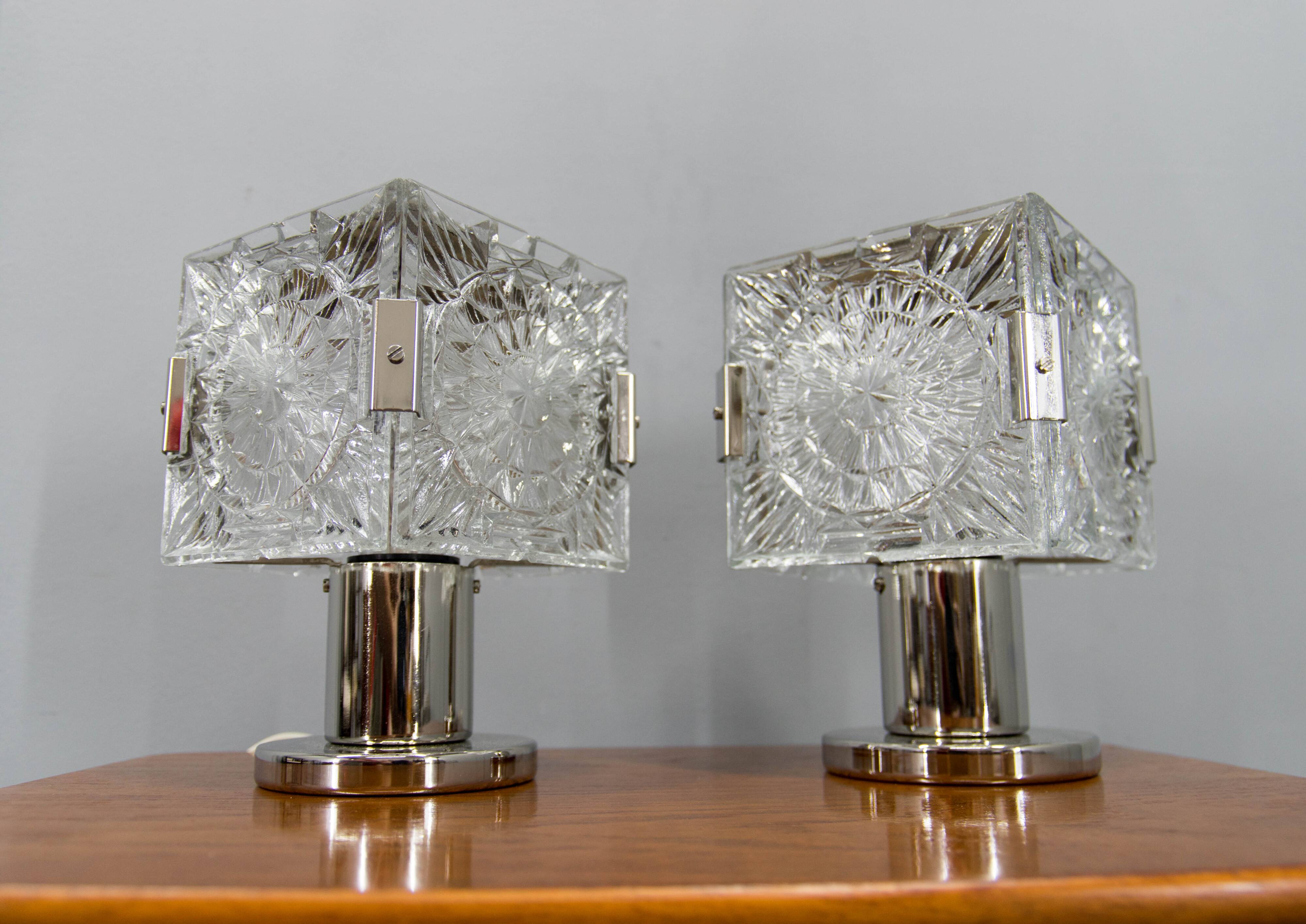 Ensemble de deux lampes de table par Kamenicky Senov, années 1970