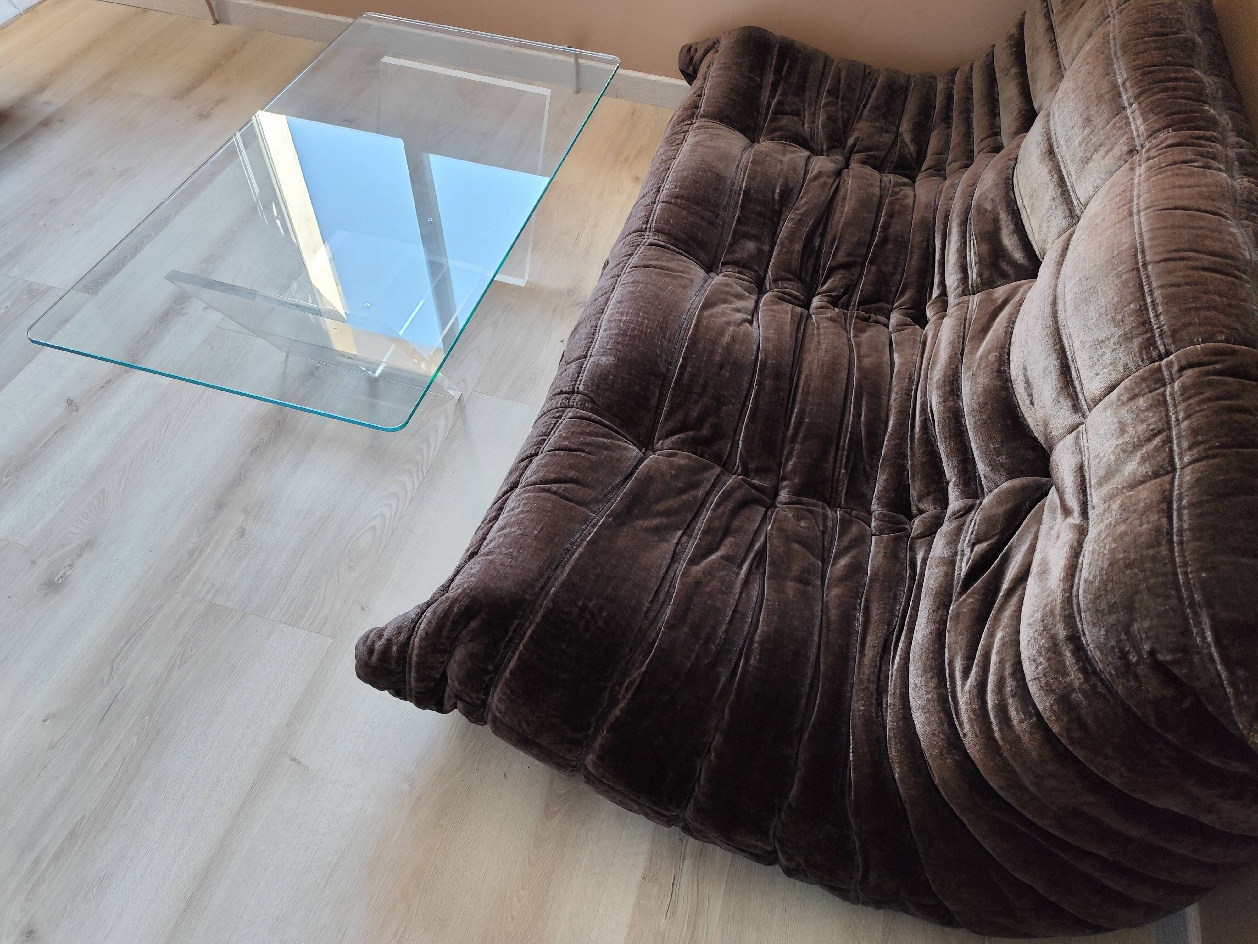 Vintage David LANGE glass & altuglas coffee table circa 1970