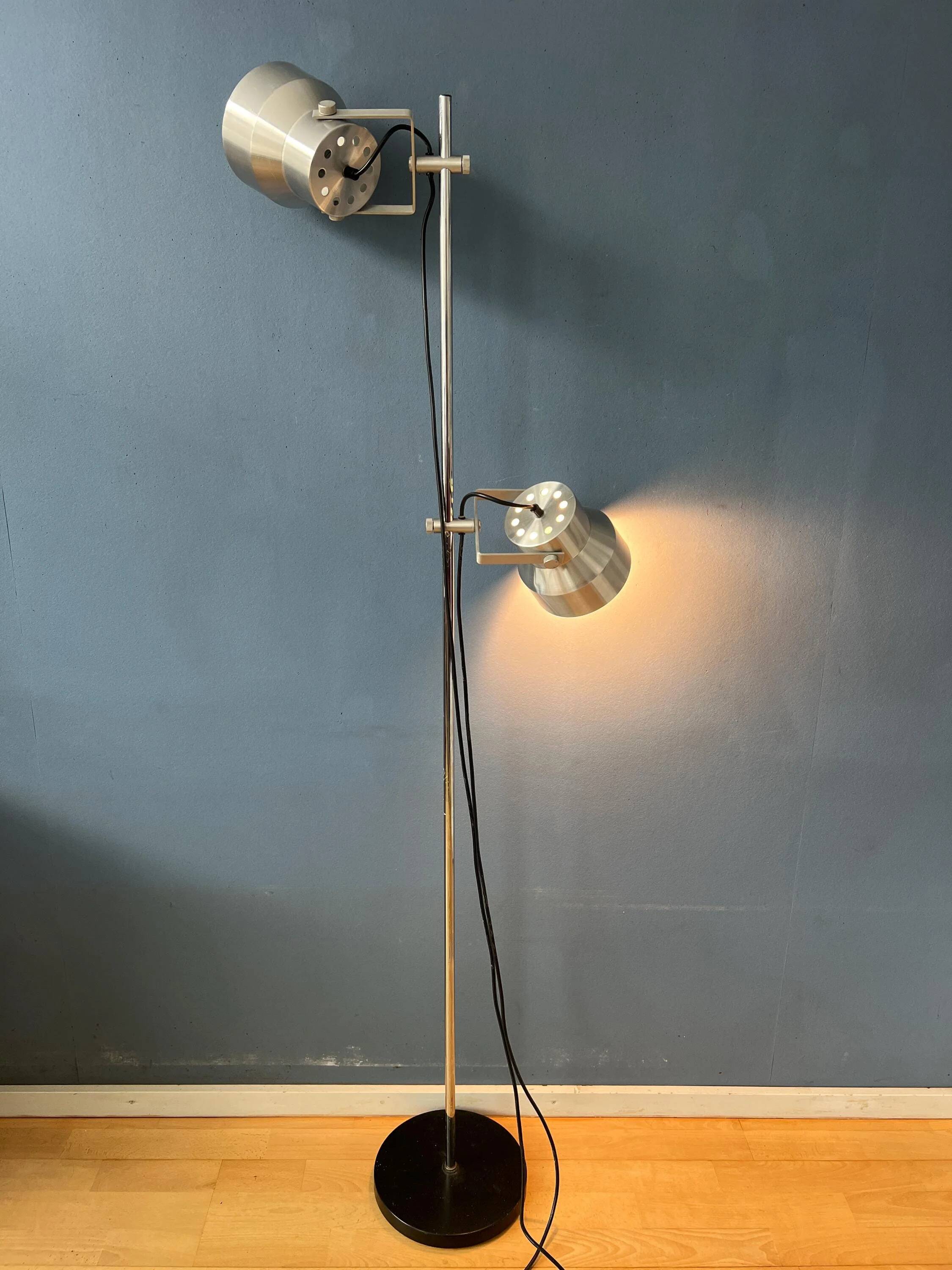 Silver vintage floor lamp Dijkstra Space Age
