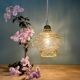 Vintage amber glass suspension globe