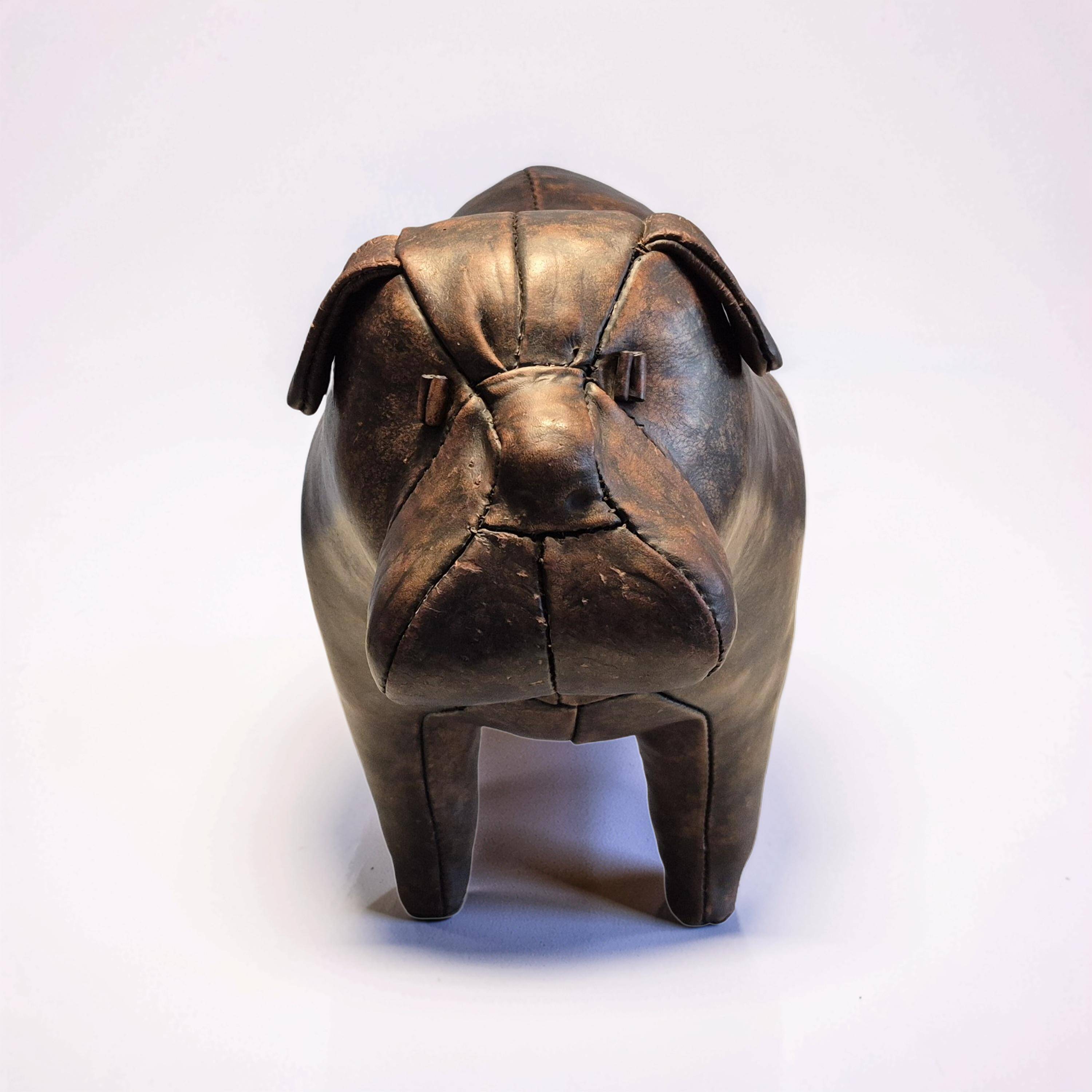Leather Bulldog ottoman by Dimitri Omersa, England 1960s