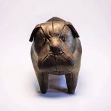 Leather Bulldog ottoman by Dimitri Omersa, England 1960s