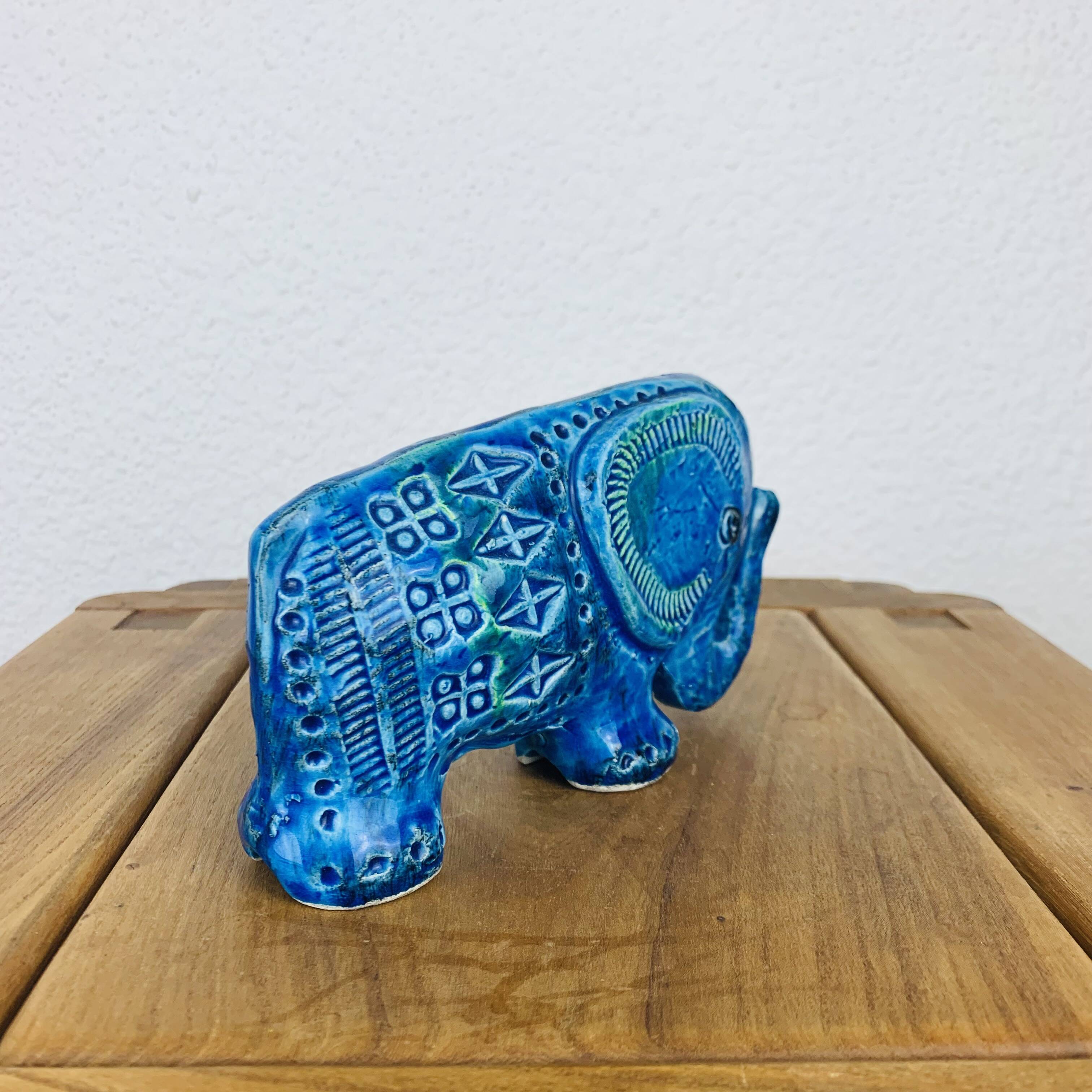 Elephant Aldo Londi for Bitossi, Rimini Blue