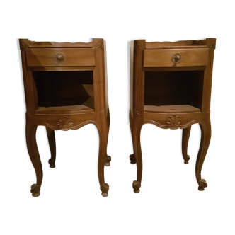 Louis XV-style bedside pair
