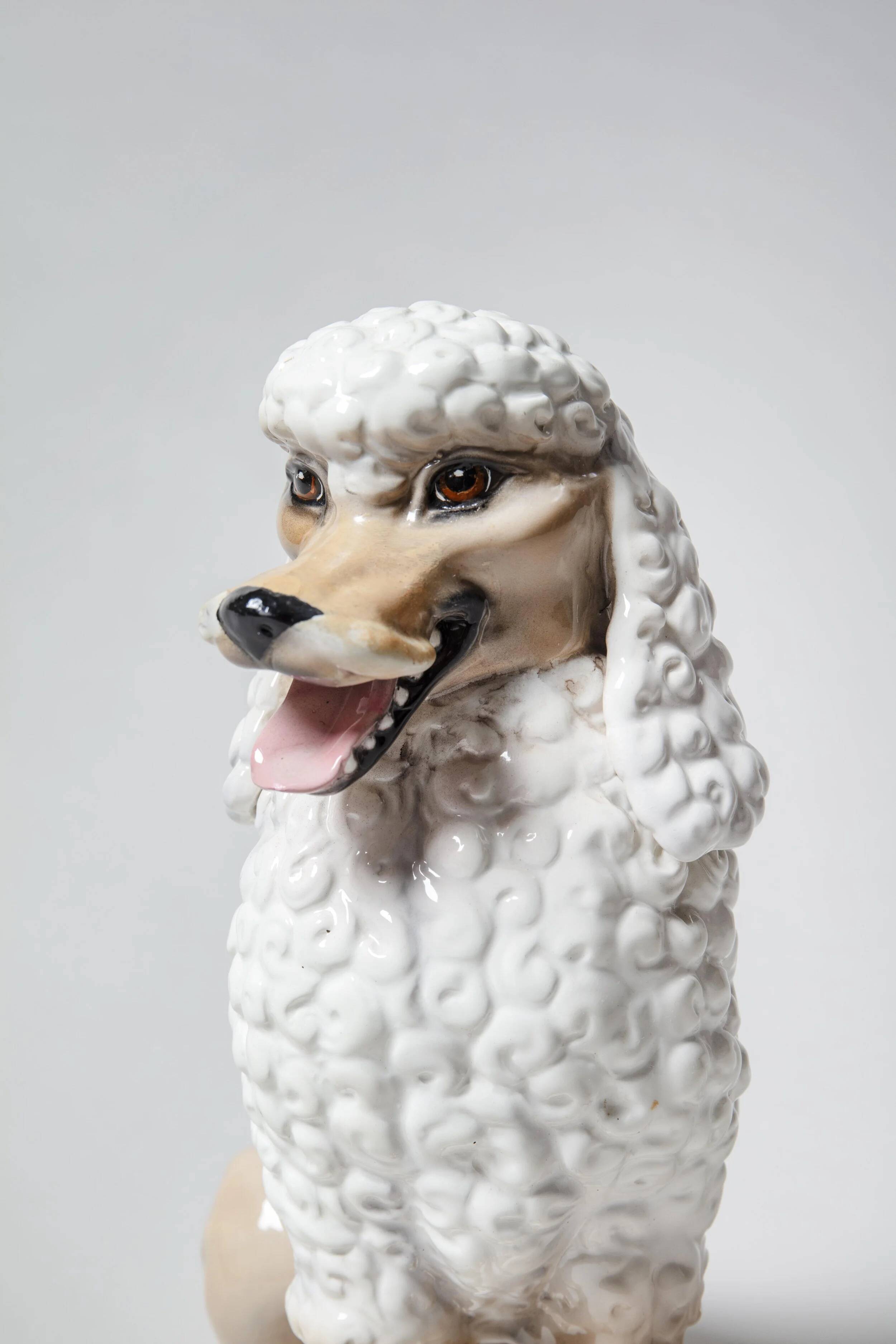 Caniche en céramique, Italie années 60