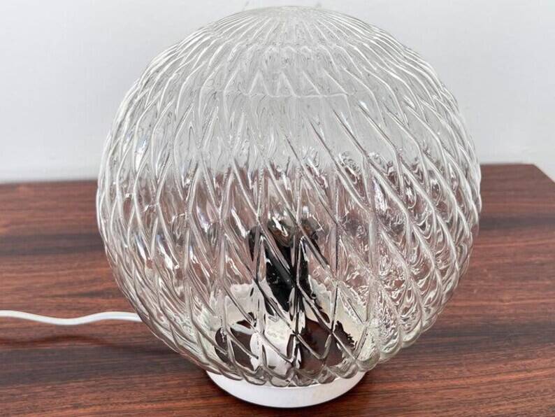 Design mid century glass Table Lamp, 1980s - Czechoslovakia