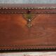 Naval officer's chest in solid mahogany-stained wood