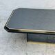 Table basse bicolore en laiton et miroir noir par Fedam