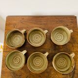 Lot of Villenauxe sandstone cups Made in France