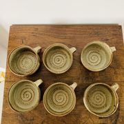 Lot of Villenauxe sandstone cups Made in France
