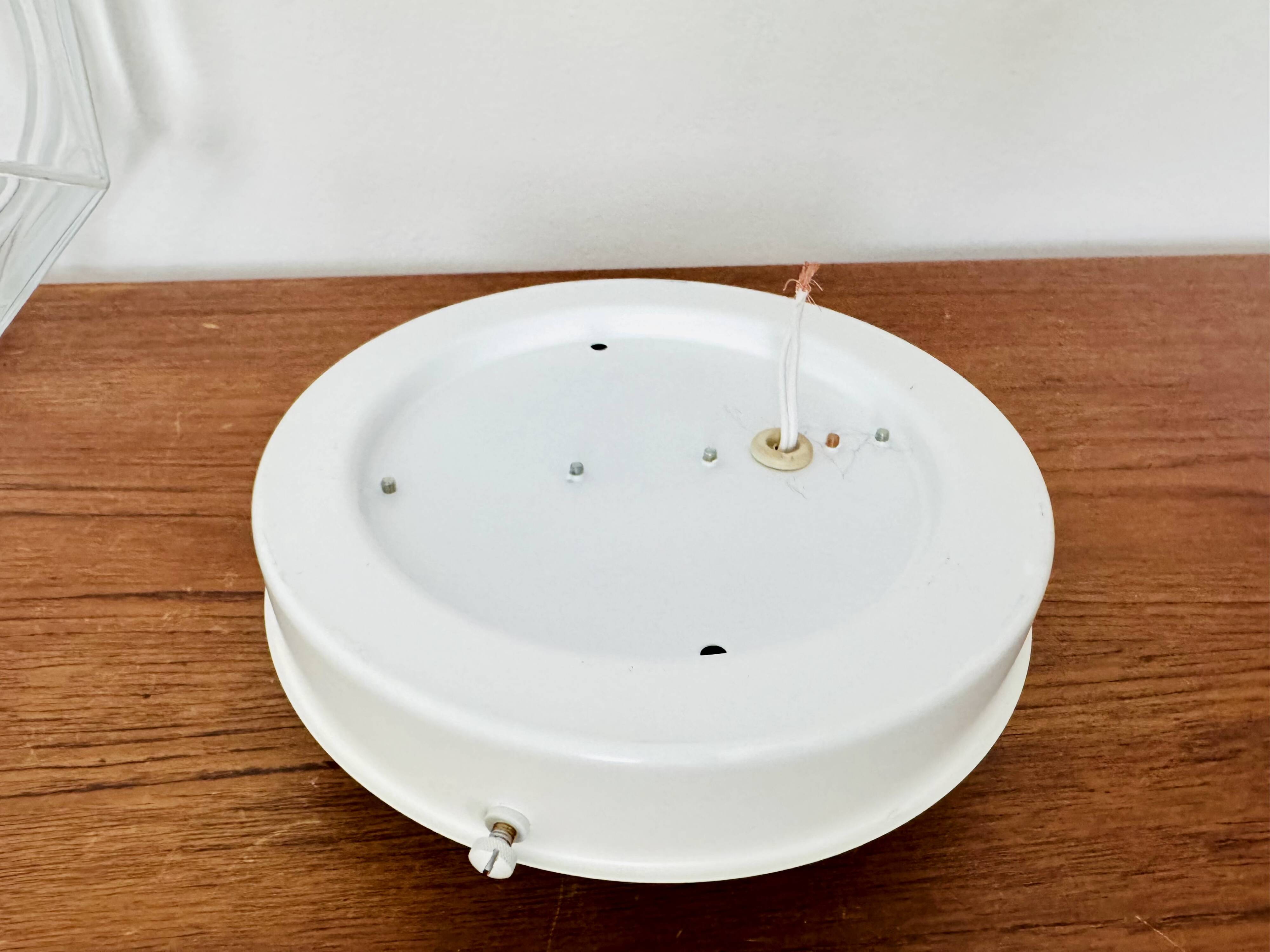 White Flush Light or Wall Lamp by Glashütte Limburg