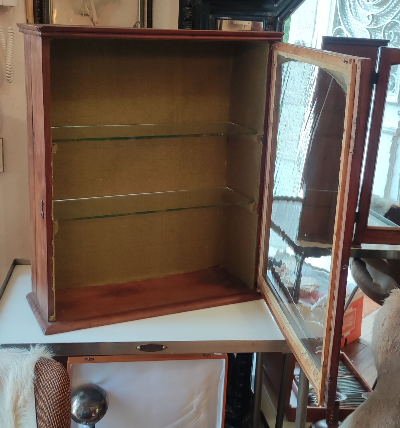 Old wall display case
