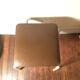 70's brown metal and faux leather stool