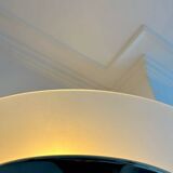 Lampadaire vintage moderniste « modèle 44 » Perzel métal chromé et verre sablé