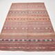 7x5 Red & brown Handmade Wool Kilim Rug,221x156 Cm