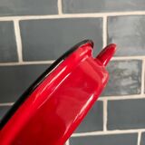 Plat creux à anses en tôle émaillée rouge