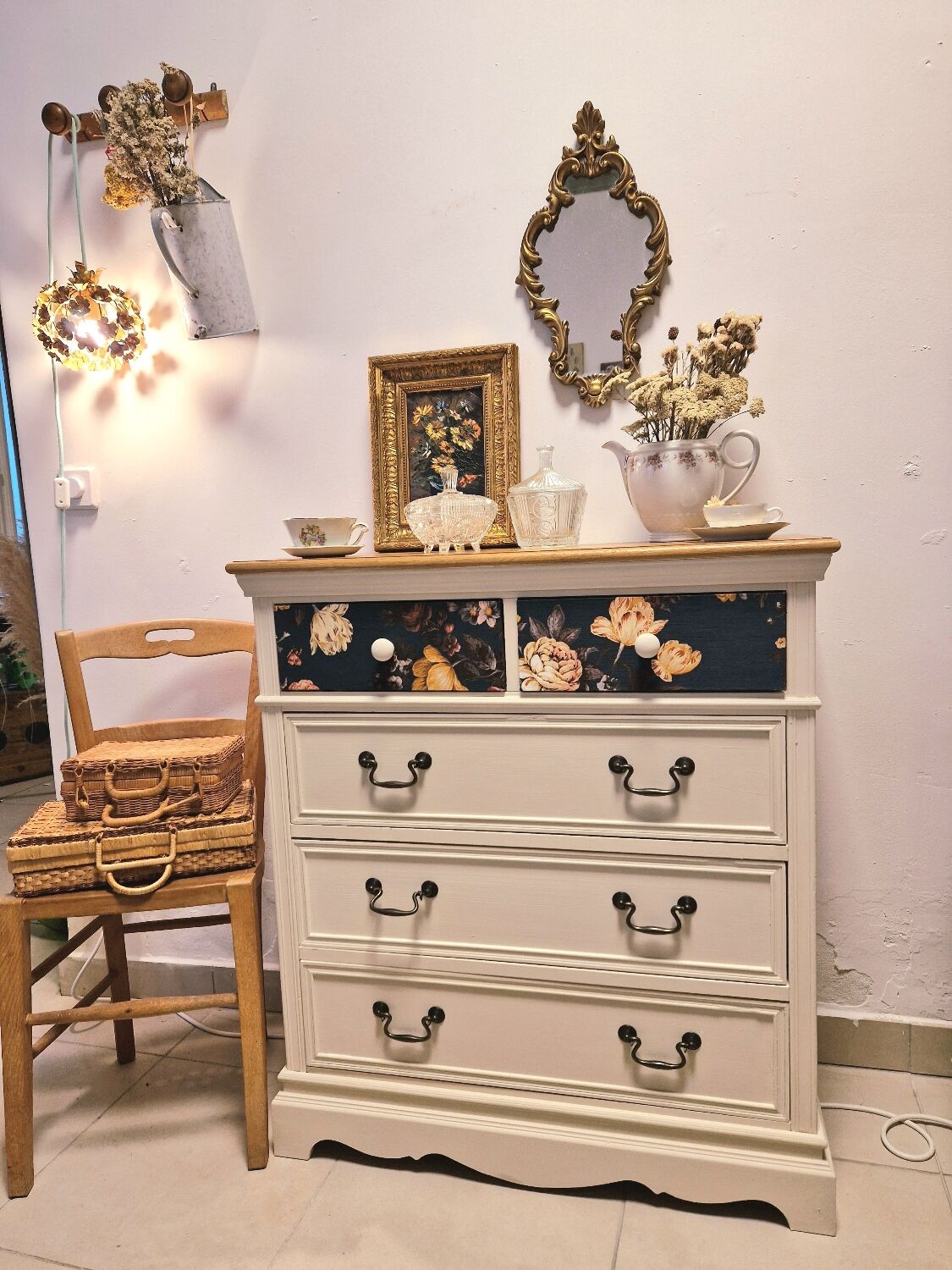 Flowered chest of drawers