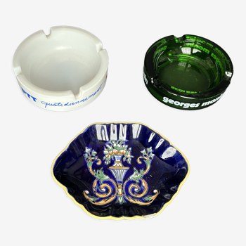 Set of three ashtrays