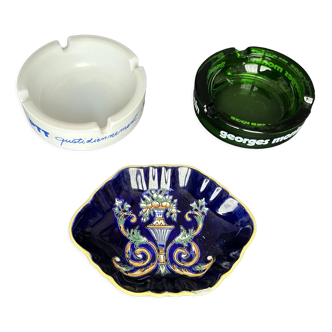 Set of three ashtrays