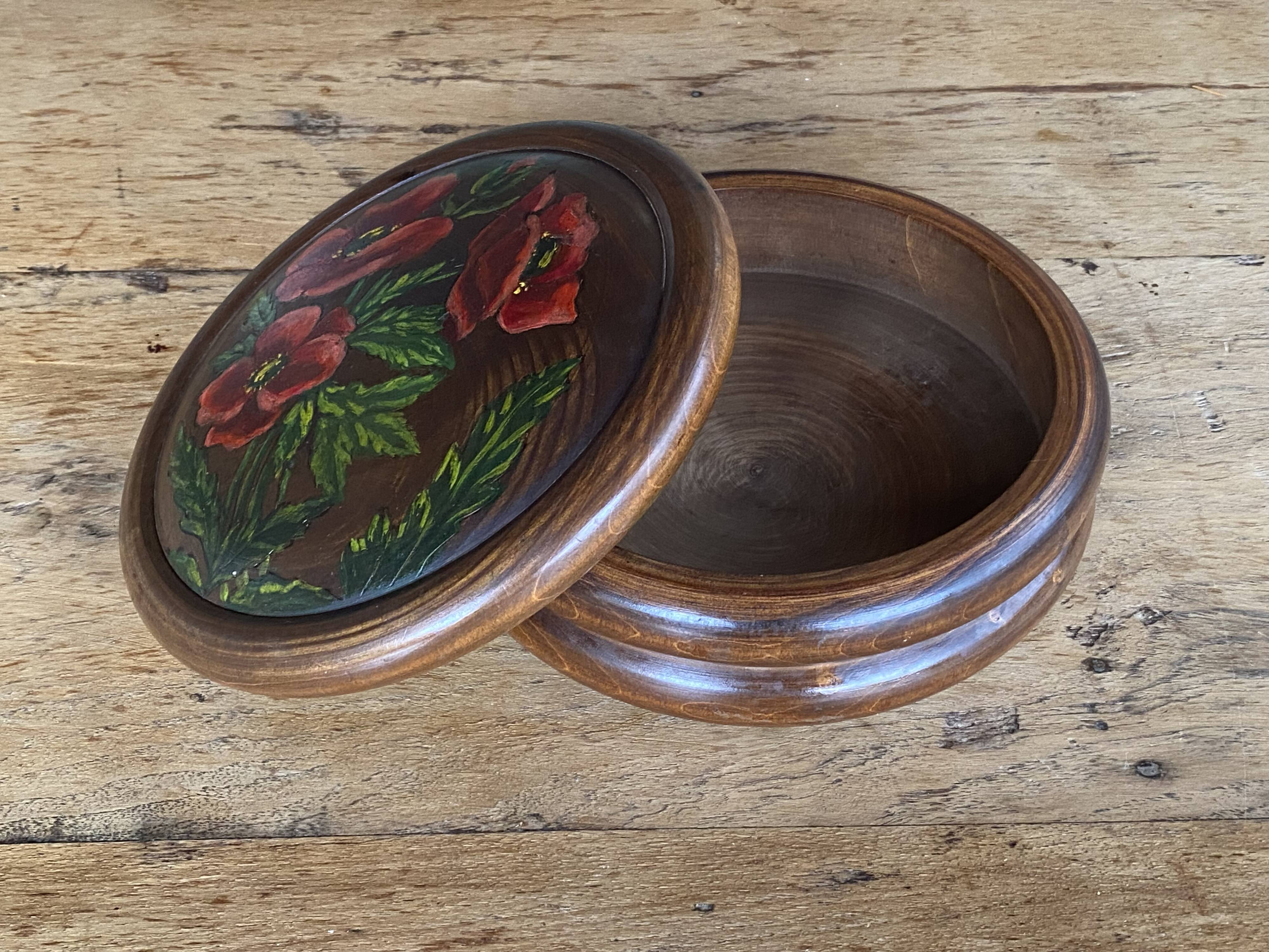 Boite en bois tourné main