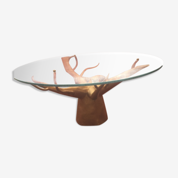 Coffee table glass foot baobab