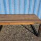 Industrial table 200 x 100 cm with wooden top + metal base