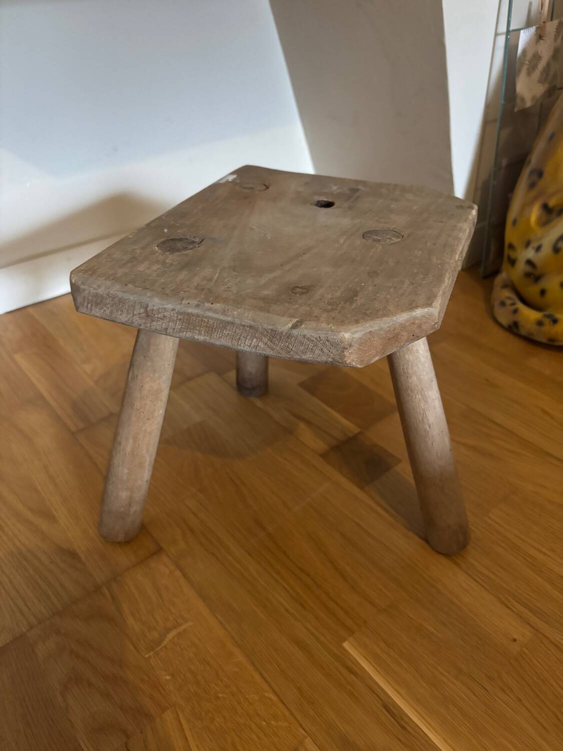 Antique Brutalist Farm Stool