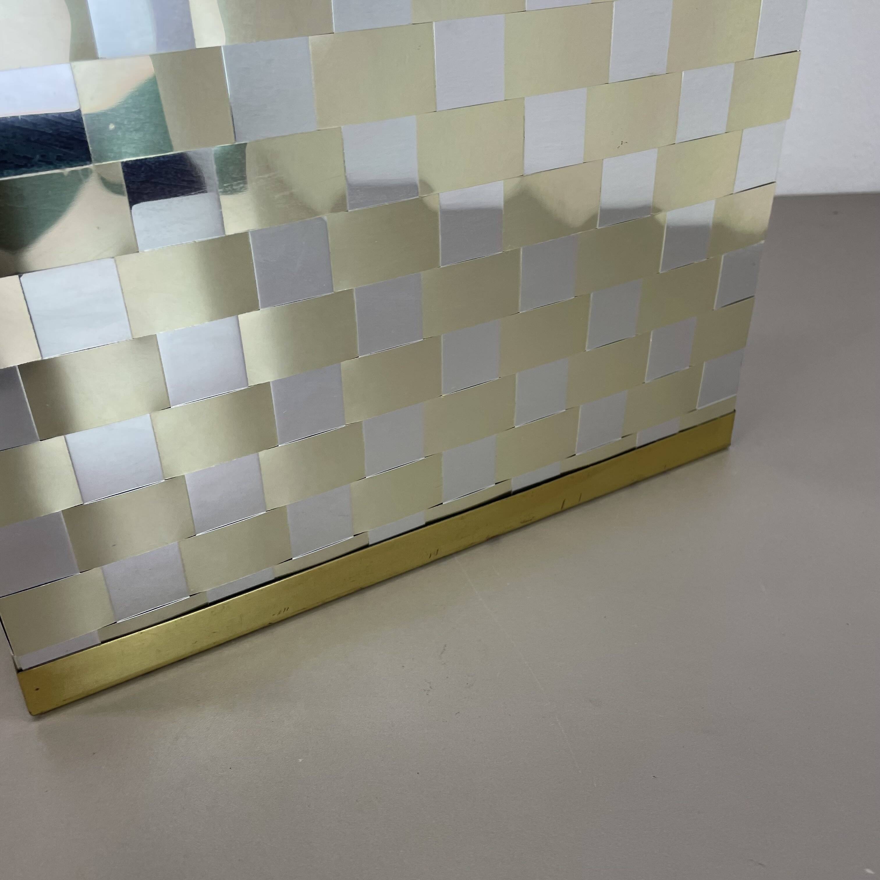Rare hollywood regency paul evans style bicolor magazine holder, italy 1970