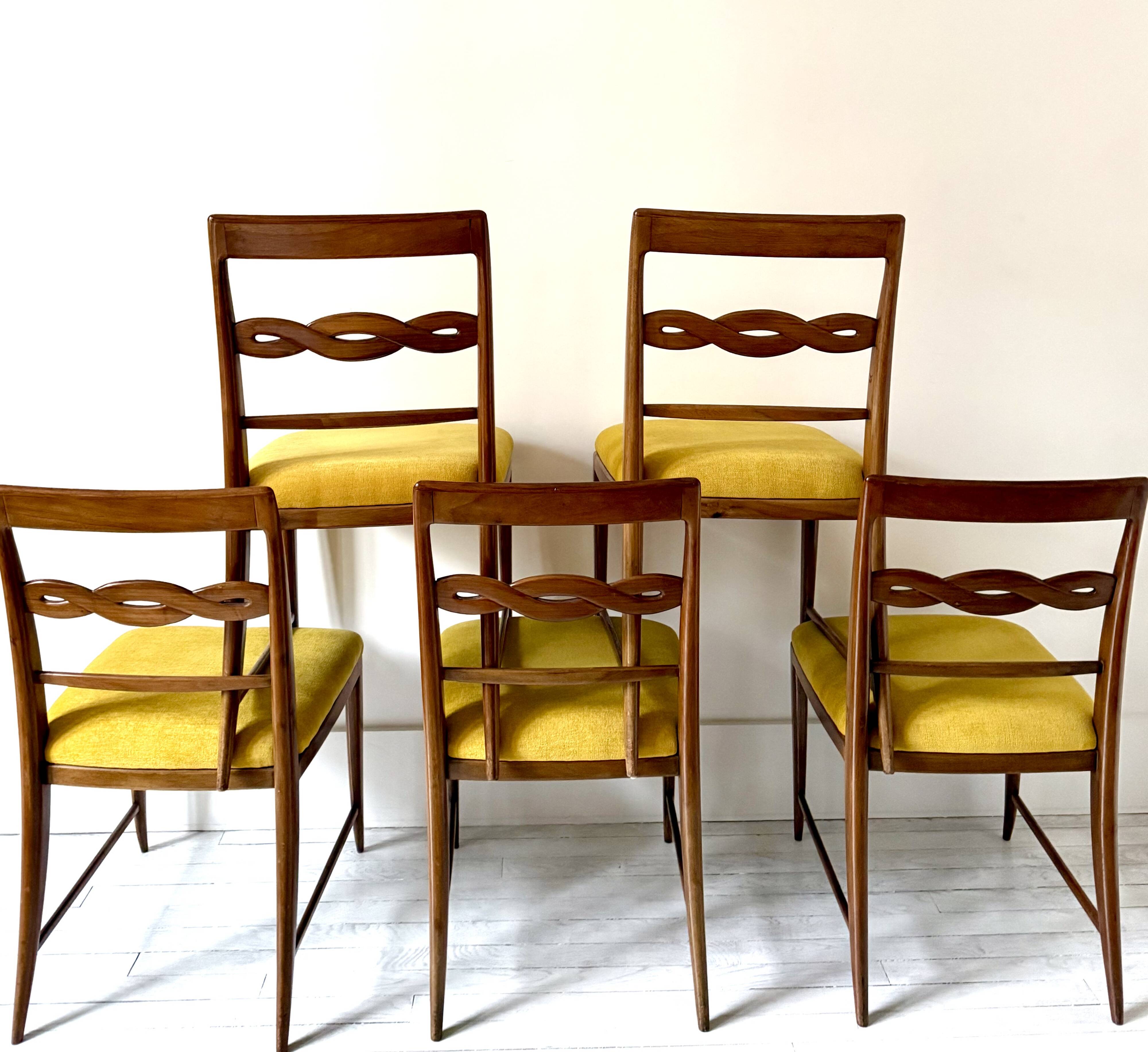 Chairs, set of 6 Paolo Buffa chairs by Mario Quarti