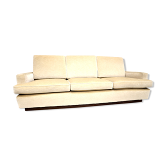 Vintage 3-seater sofa with cream-coloured upholstery from the 1970s