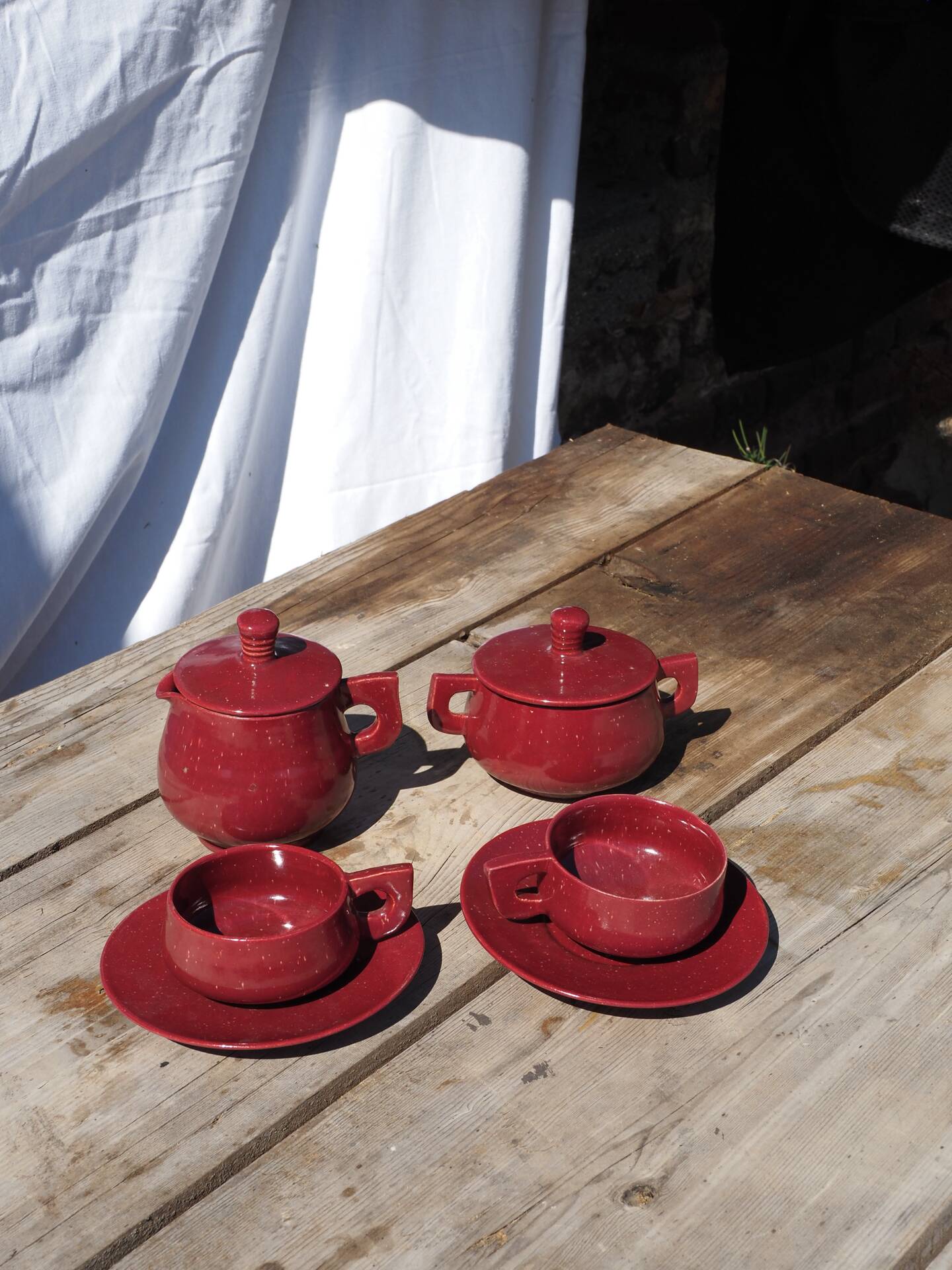 Art Deco Red Tea/Coffee Set