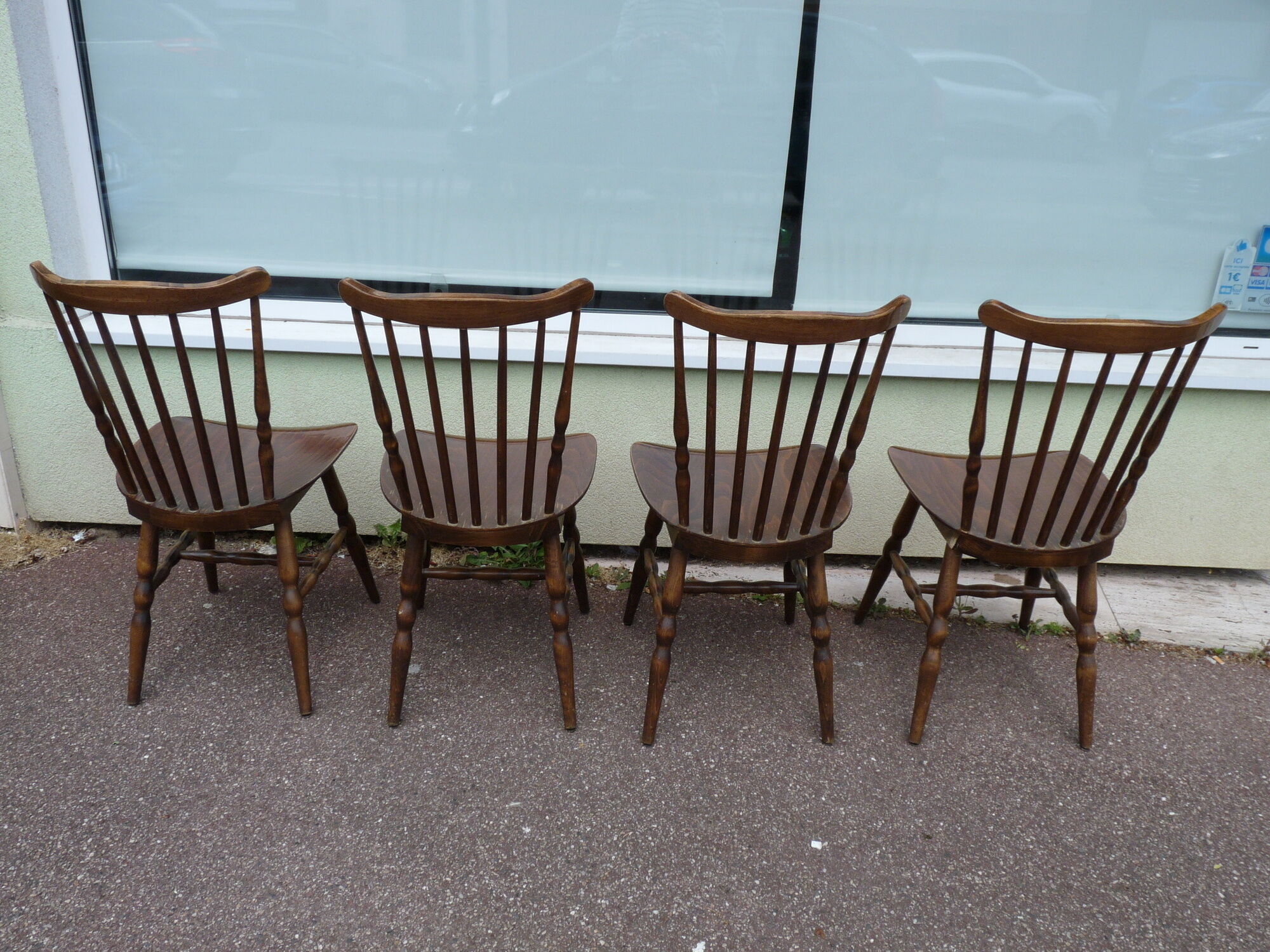 Lot of 4 bistro chairs Baumann - wood