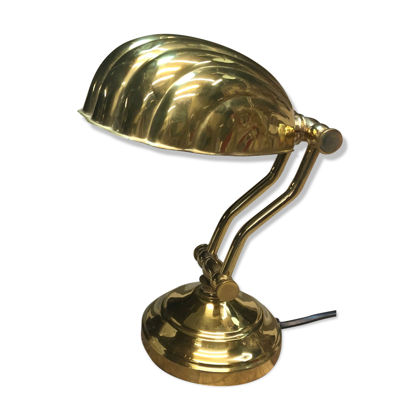 Vintage shell bedside lamp design 80 brass solid