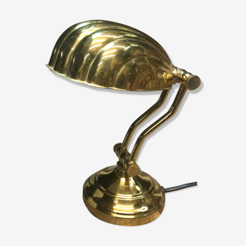 Vintage shell bedside lamp design 80 brass solid