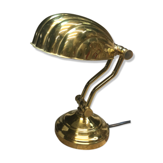Vintage shell bedside lamp design 80 brass solid