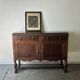 Antique English Jacobean Revival Oak Buffet Sideboard 1925–1935