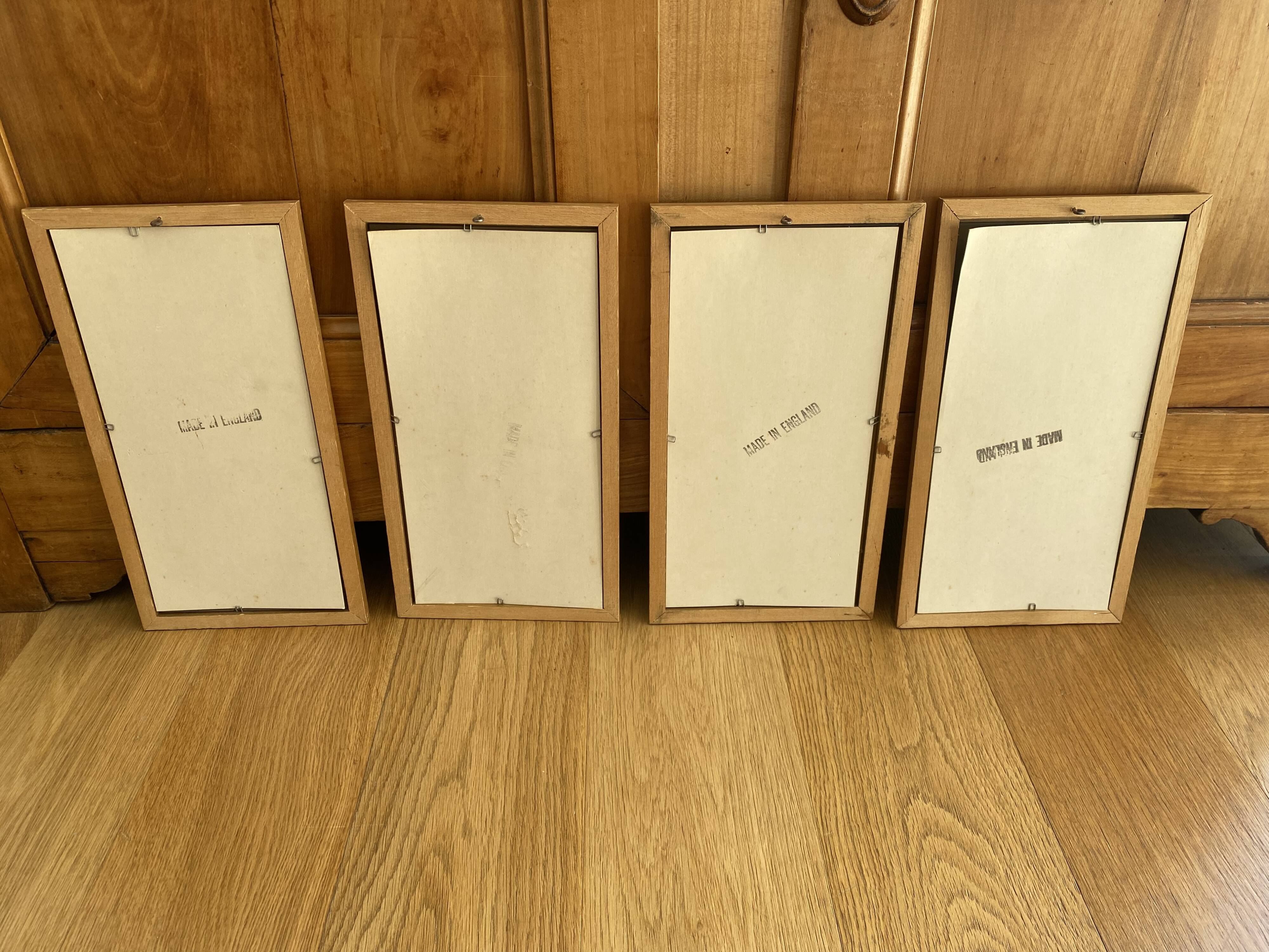 Set of 4 screen-printed Mirrors Mucha, the 4 seasons