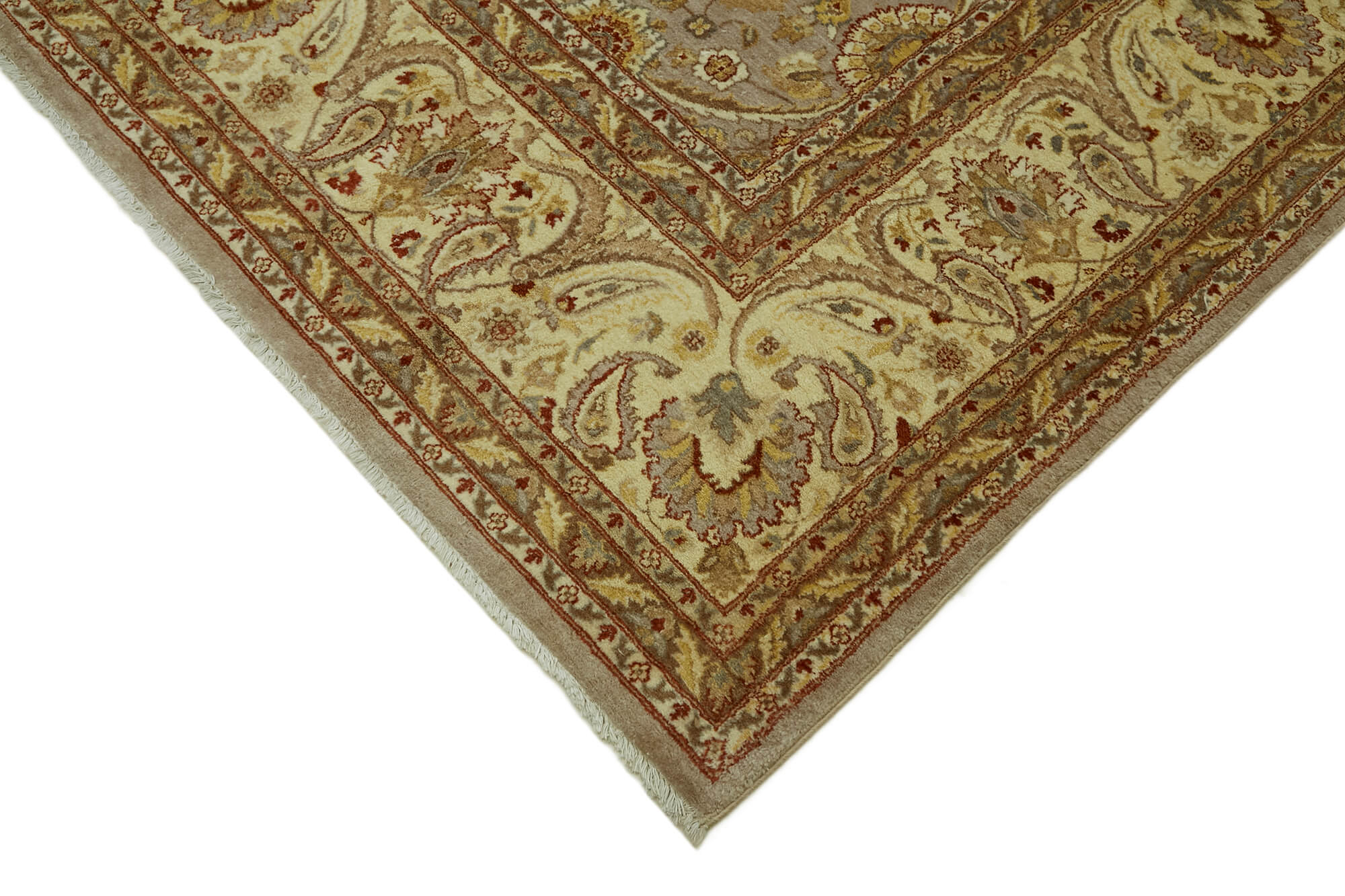 Handmade oriental contemporary 1980s 275 cm x 388 cm beige wool carpet